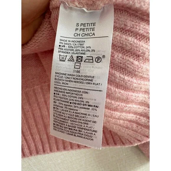 Old Navy SoSoft Pink Crewneck Sweater "Adore" Pullover Petite Small - Picture 5 of 6